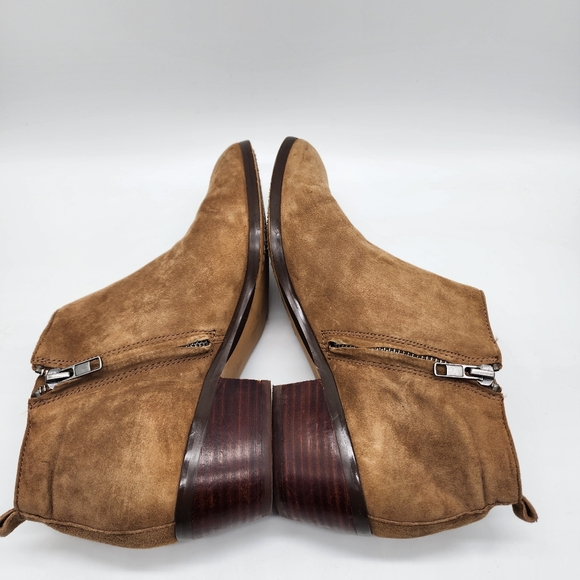 J. Crew Sawyer Suede Leather Ankle Booties Tan Size Women's 7.5 - Picture 5 of 11